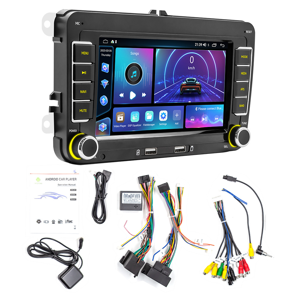 Aplicable a 7 / 8 / 9 pulgadas Volkswagen Android GPS navegación carplay pantalla de control central de automóviles VW motor general