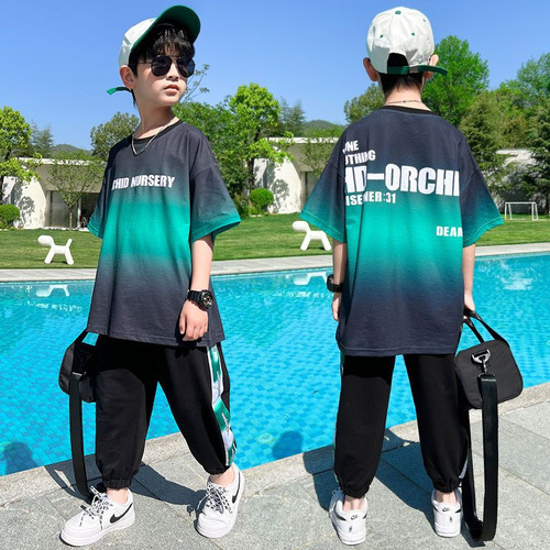 Children's Set 2024 New Quick-Dry Sporty Summer Outfit for Boys Thin Tank Top and Shorts Trendy Basketball Uniform for Summer