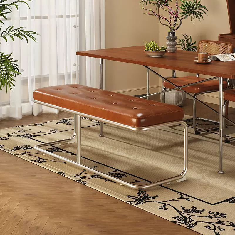 换鞋家用卧室玄关条凳床尾沙发复古衣帽间软包长条凳子餐椅餐凳