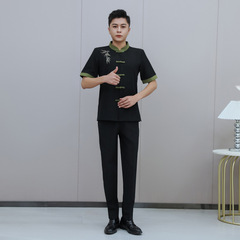 Men's massage therapist foot bath therapist sauna therapist foot therapy uniform short sleeve health club club uniform