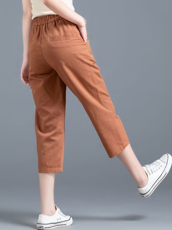 Linen Cropped Pants for Women, Summer Thin New Style, Petite Cotton and Linen Harem Pants, Casual Slim Pants for Women