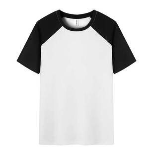 40-Count Double Yarn Combed Cotton Round Neck Short-Sleeve T-Shirt Raglan Sleeve T-Shirt Summer Export Chinese Style Couple T-Shirt