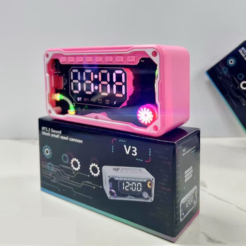 メカ Bluetooth スピーカー小型鋼砲屋外大音量ホーム多機能デスクトップ目覚まし時計サブウーファーオーディオ|undefined