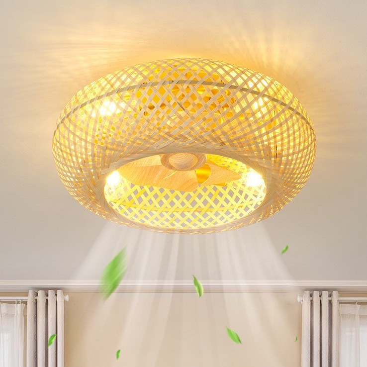 American Retro Fan Lamp, Dining Room, Living Room, Bedroom Ceiling Lamp, Hemp Rope Industrial Style Ceiling Fan Lamp, Cross-Border Supply