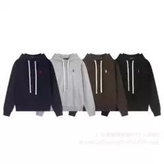 QR code available ~ A25 Winter High-Quality RL Embroidered Pony Heavyweight Classic Versatile Unisex Hoodie