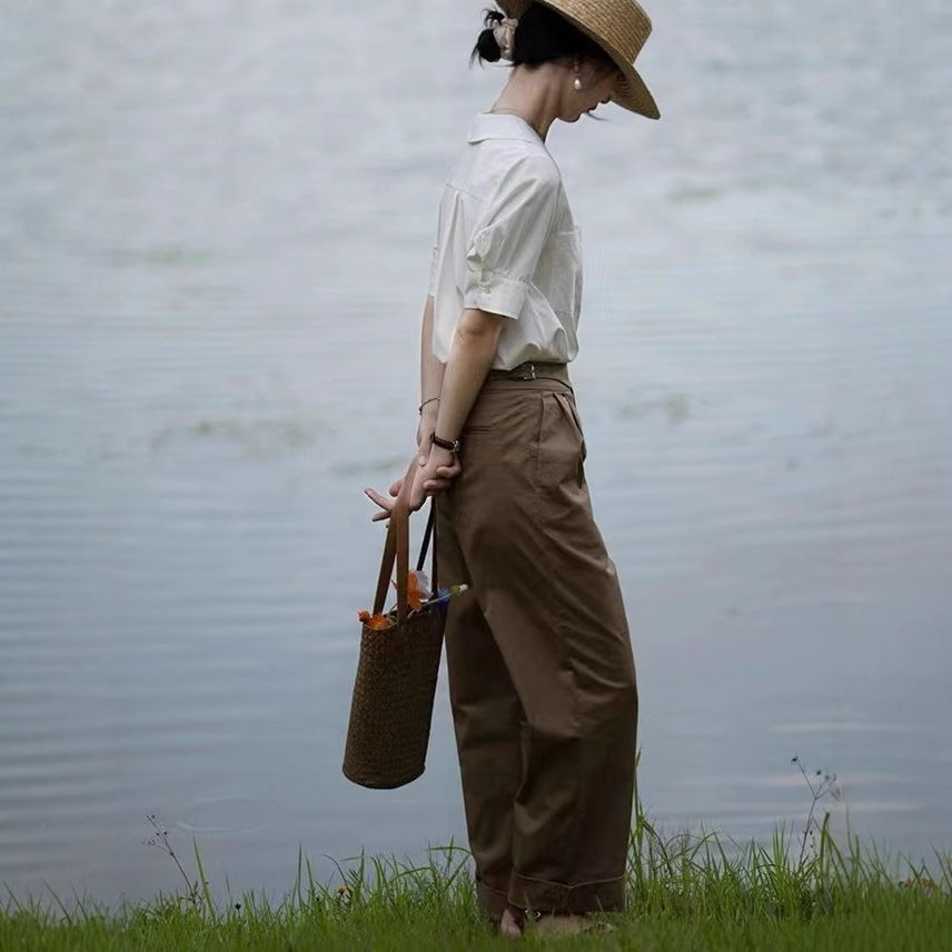 French Chic Design Niche Top Short Sleeve V-neck White Shirt