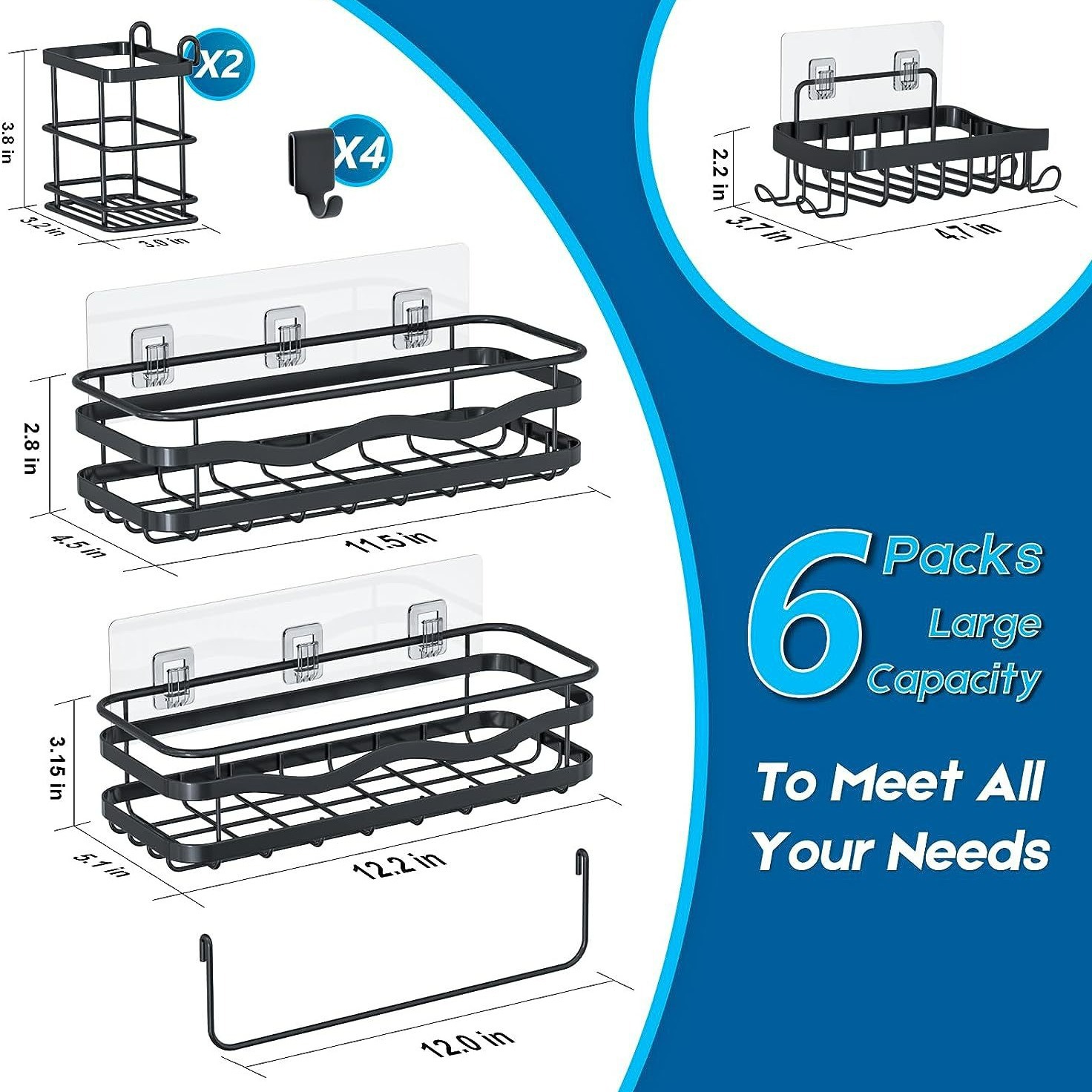 Amazon baño rack de almacenamiento pared Punch-libre baño ducha gel de almacenamiento cocina condimento almacenamiento