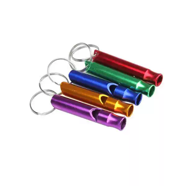 Outdoor Portable Fire-Fighting Aluminum Alloy Whistle, Can Be Customized with Logo, Aluminum Alloy Survival Training Keychain Whistle