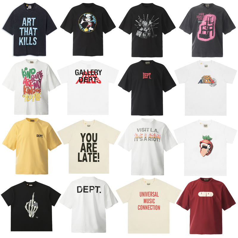 Gallery Dept (Full Range of Export Cross-Border European and American Trendy Brand Printed Round Neck Short-Sleeved Men's and Women's T-Shirts Wholesale