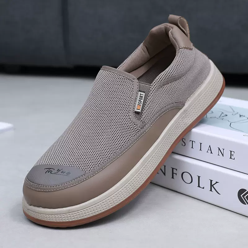 2025春秋新款休闲舒适透气单鞋男防滑耐磨轻便一脚蹬不累脚懒人鞋