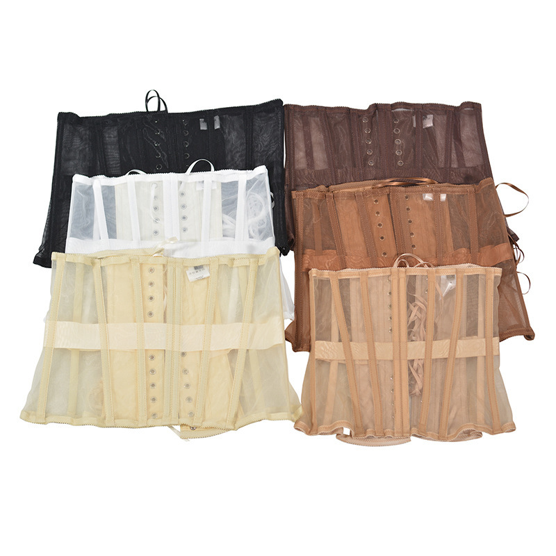 Cross-Border 25cm Summer Fried Chicken Breathable Mesh Body Shaping Abdominal Belt Steel Bone Waist Back Strap Waist Seal Versatile Belt