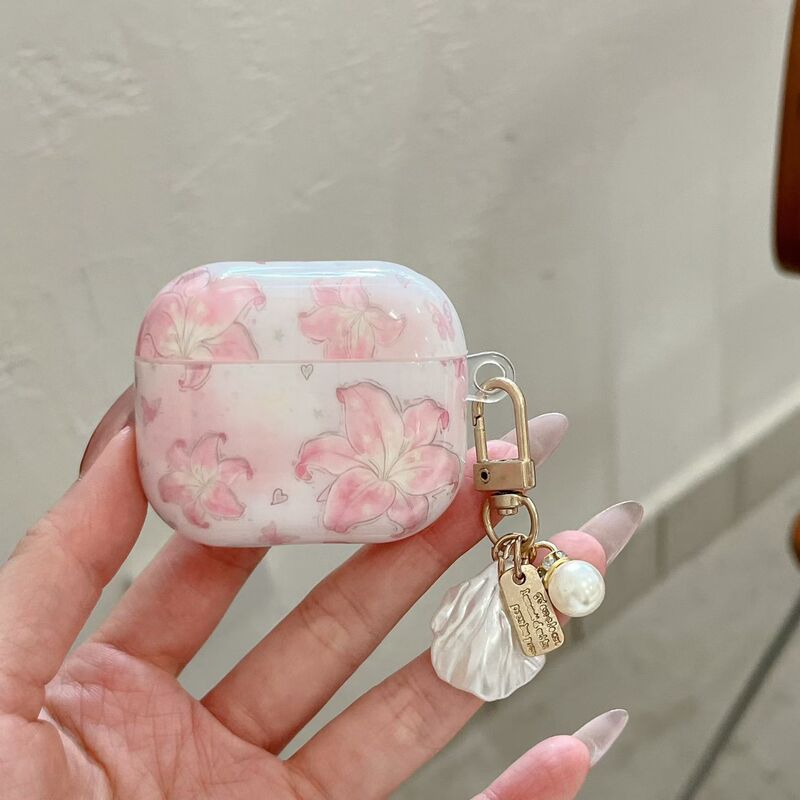 Pink Lily is suitable for Apple Airpods Pro 3 earphone protective case, 2nd and 3rd generation earphone cases, and the new 4th generation