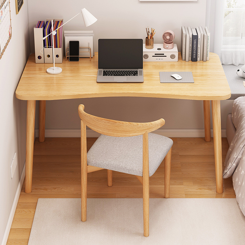 Computer Desk Adult Bedroom Office Desk Student Home Study Desk Simple Rectangular Solid Wood Leg Table