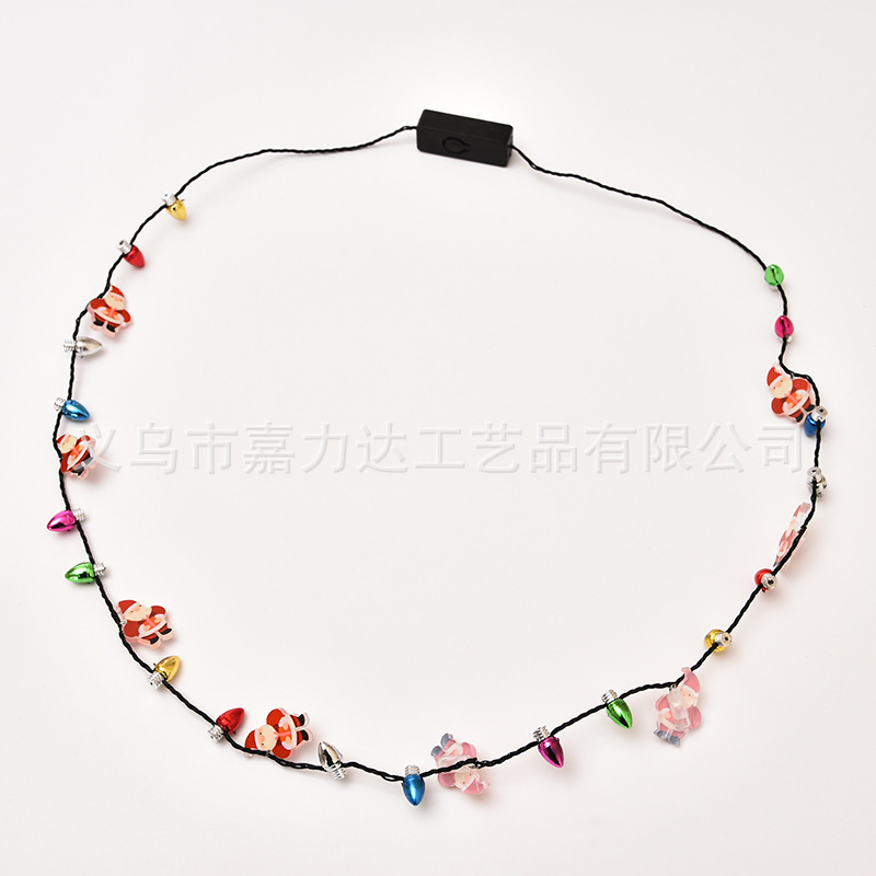 2025 新しい LED 発光ネックレスクリスマス装飾品 LED ライトフラッシュ小さなイチゴ電球ネックレスビーズチェーン|undefined