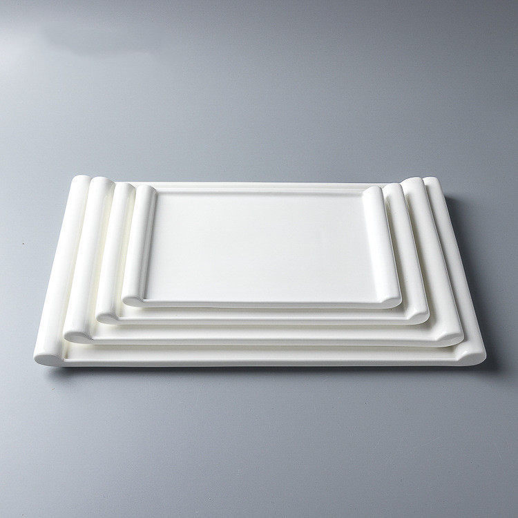 Ceramic Sushi Flat Plate, White Artistic Dish, Private Chinese-Style Hotel Tableware, Creative Cake and Dessert Presentation Tray Ceramic Sushi Flat Plate, White Artistic Dish, Private Chinese-Style Hotel Tableware, Creative Cake and Dessert Presentation Tray