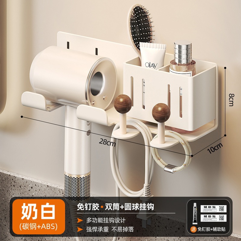 중세 스타일의 유백색 네일 프리 접착제 헤어드라이어 프레임 이중 배럴