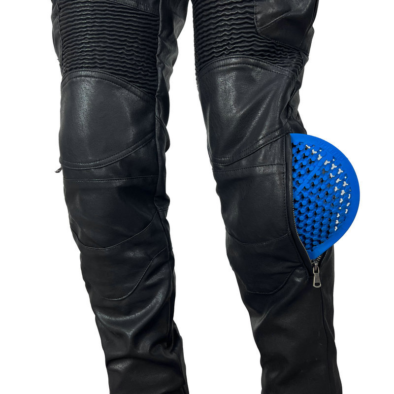 VOLERO motocicleta montar Pantalones de cuero resistentes a la caída de la motocicleta impermeable a prueba de viento multi-bolsa herramientas de cuero pantalones de silicona equipo de protección