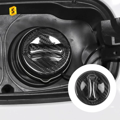 Cross-Border Suitable for Mercedes-Benz Multi-Purpose Car Decoration Dry Carbon Inner Fuel Tank Cover Real Carbon Fiber Decorative Stickers Exterior Modification Decorative Parts (Tank cap)