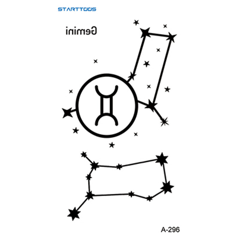 跨境新款黑色简约风高级感花草星月纹身贴mini小图案半永久迷你|undefined