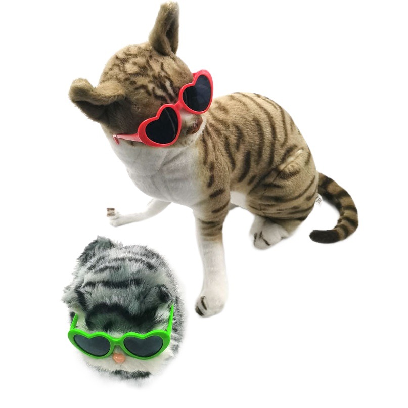 Cross-border Amazon perro gato mascota amor gafas de sol de dibujos animados para mascotas gafas Teddy gafas de sol para mascotas tocado