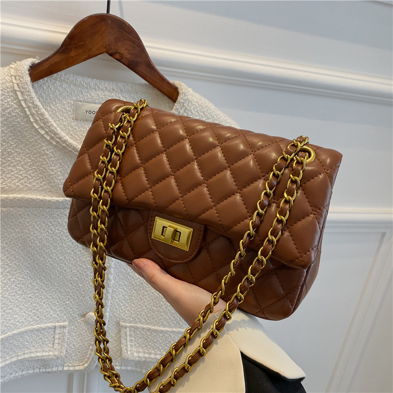Bag Women 2023 New Style Small Fragrant Rhombus Chain Bag Women's Shoulder bag simple Korean fashion single shoulder Messenger bag_voghion.com