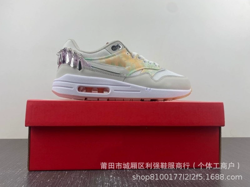 Чистый оригинальный TS x Air Max 1 световые ядра Радуга желтый крюк хаки высококачественная иностранная торговая обувь
