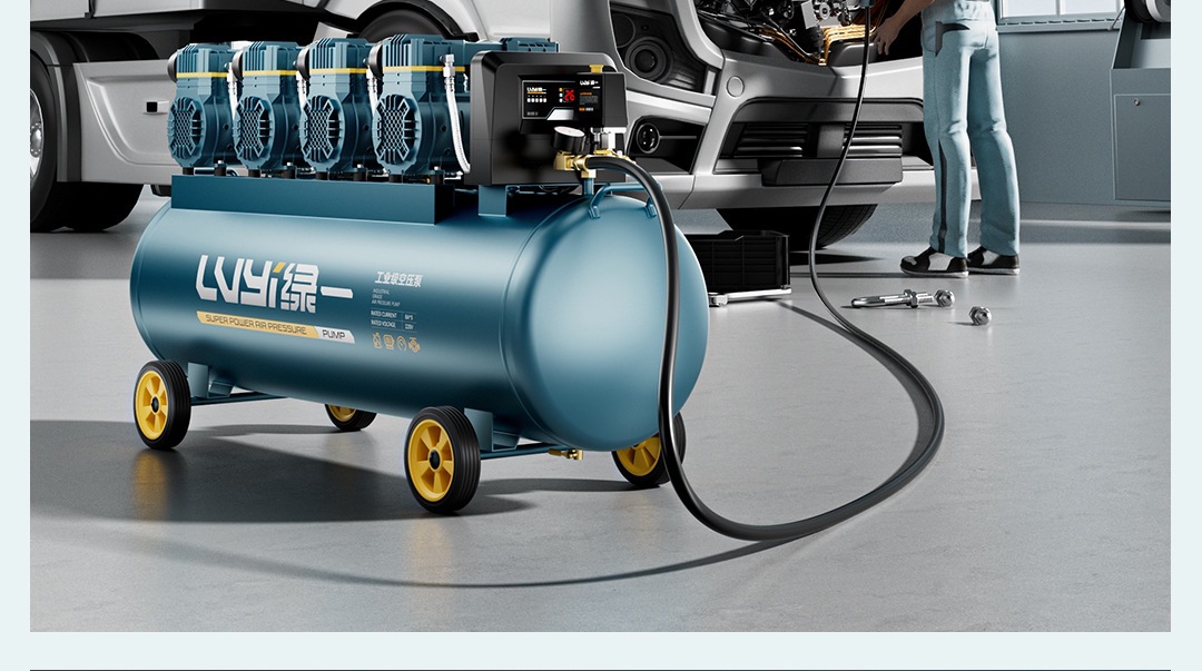 Industrial air compressor, 220V, oil-free, quiet, high-pressure air compressor, portable, oil-free air pump for woodworking