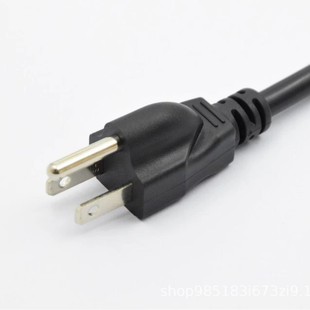Manufacturer Supplies American Standard Three-Plug Three-Hole Power Cord 3*18Awg Black Etl/ 1.5m Pin Plum Blossom Tail Plug