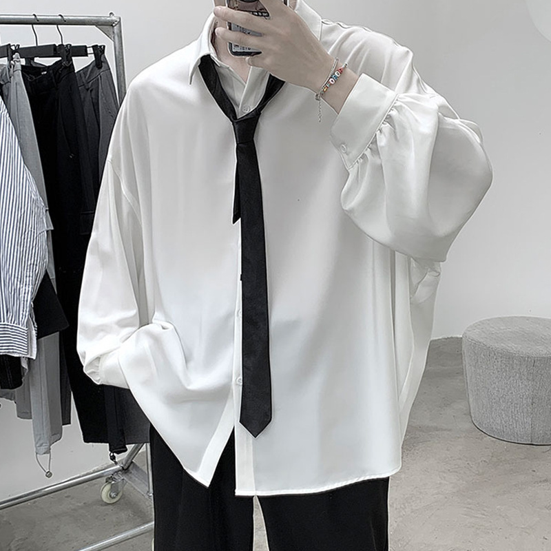 Shirt Men's Hong Kong Style Loose Fairy Tops dk Duffy Handsome Tide Design Sense jk Long Sleeve Lazy Style Falling Sense Shirt Shirt Men's Hong Kong Style Loose Fairy Tops dk Duffy Handsome Tide Design Sense jk Long Sleeve Lazy Style Falling Sense Shirt