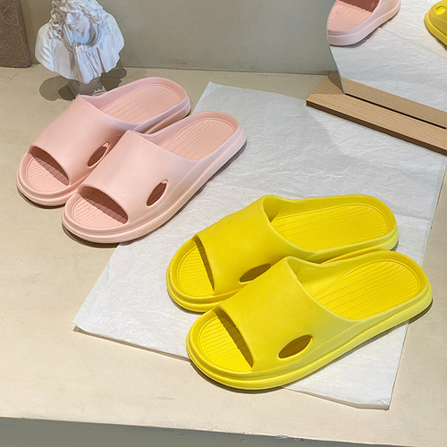 Home slippers for women summer indoor household Korean version couple bathroom bath soft bottom men's slippers non-slip mute