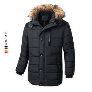 Cross-border winter cotton-padded Coat men's warm Coat thickened large size men's cotton-padded Coat fleece hooded cotton-padded Coat Coat Coat