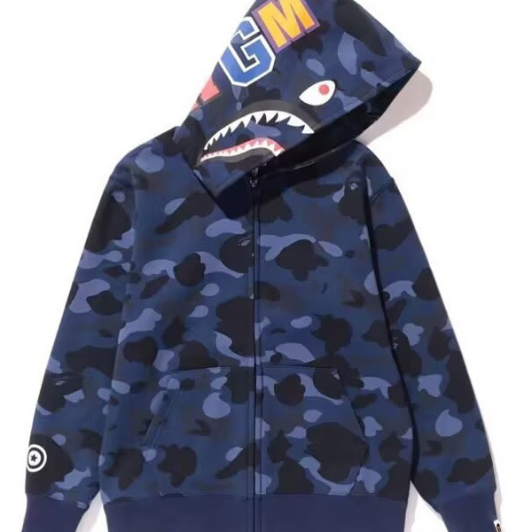 Spring and Autumn New Heavy Japanese Shark Head American Style Trendy Brand Camouflage Single Hat Sweatshirt Hooded Men's and Women's Coat Trendy Spring and Autumn New Heavy Japanese Shark Head American Style Trendy Brand Camouflage Single Hat Sweatshirt Hooded Men's and Women's Coat Trendy