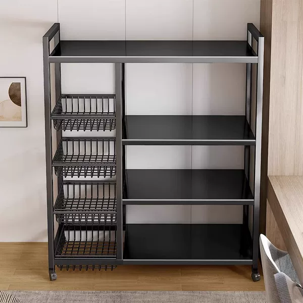 Kitchen storage rack floor multi-layer vegetable storage rack household multi-functional sundries rack wall snack storage rack