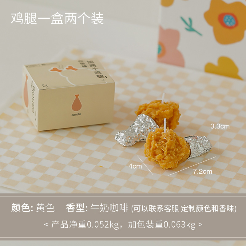 Vela de aromaterapia de pollo frito al por mayor recuerdo hecho a mano regalo de cumpleaños caja de regalo vela de fragancia cera de modelado de simulación