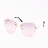 Fashionable sunglasses, sun protection cream, crystal, suitable for import, 2022 years, fitted, UF-protection