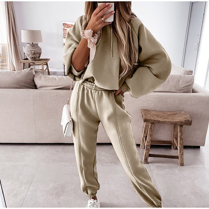Women's Casual Solid Color Cotton Blend Spandex Contrast Binding Pants Sets display picture 5