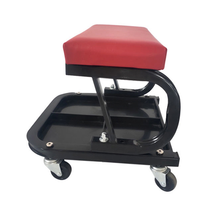 Taburete giratorio con ruedas para mantenimiento estético, construcción, pulido, reparación de automóviles, taburete para reparación de automóviles, tabla reclinable.