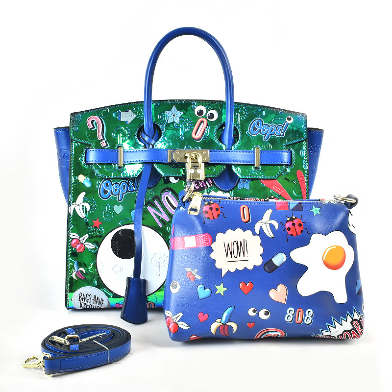 2025 verano fantasía de color metal material especial impresión insignia personalidad bolso de mujer bolso de mano 2486 #