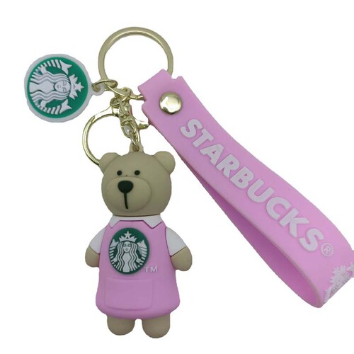 Starba Bear Creative Cartoon Keychain Female Cute School Bag Pendant Doll Ins Internet Celebrity Bag Keychain Chain