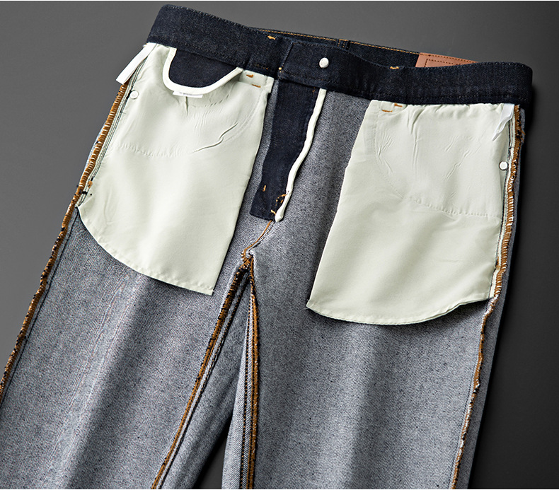 Autumn And Winter New Business Slim-fit Straight Men's Pants Versatile Casual Blue Jeans_mkmklike.com