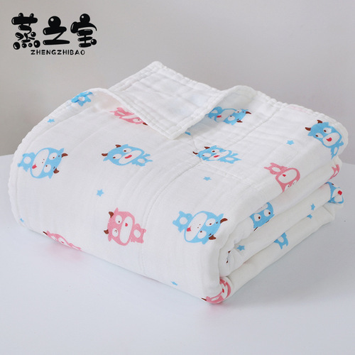 Category A 90*90cm baby blanket cotton gauze bath towel six-layer infant newborn baby quilt floor stall supply