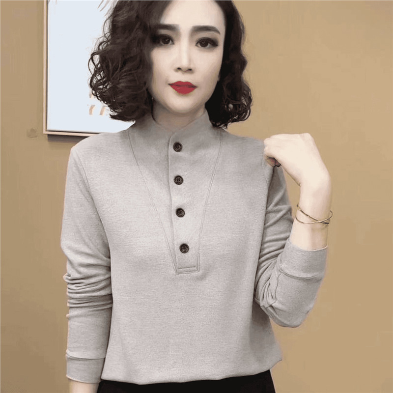 臻初女装2025新款时尚洋气衬衫春秋季女士百搭长袖韩版显瘦打底衫