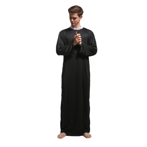 Halloween cosplay Revived Priest Costume Father Godfather Missionary Monk Costume Costume Party Performance Attire