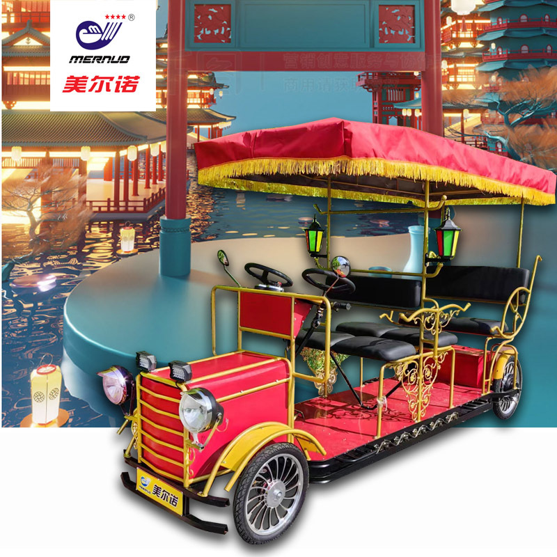 复古旅游老爷车景区纯电动观光车4人6人四轮多人仿古车公园批发