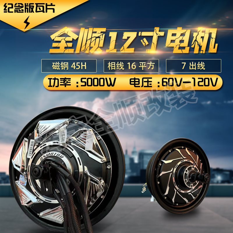 全顺12寸2000W3000W5000W纪念版瓦片省电机适用九号小牛国标电摩