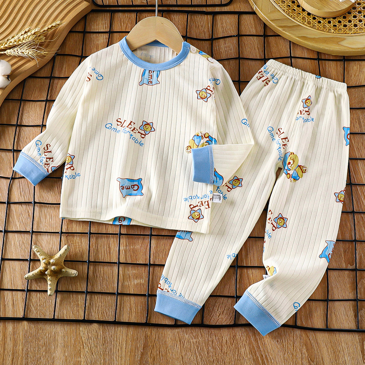 Primavera nueva ropa interior de algodón para niños pantalones de otoño pijamas para bebés ropa de casa para niñas ropa infantil