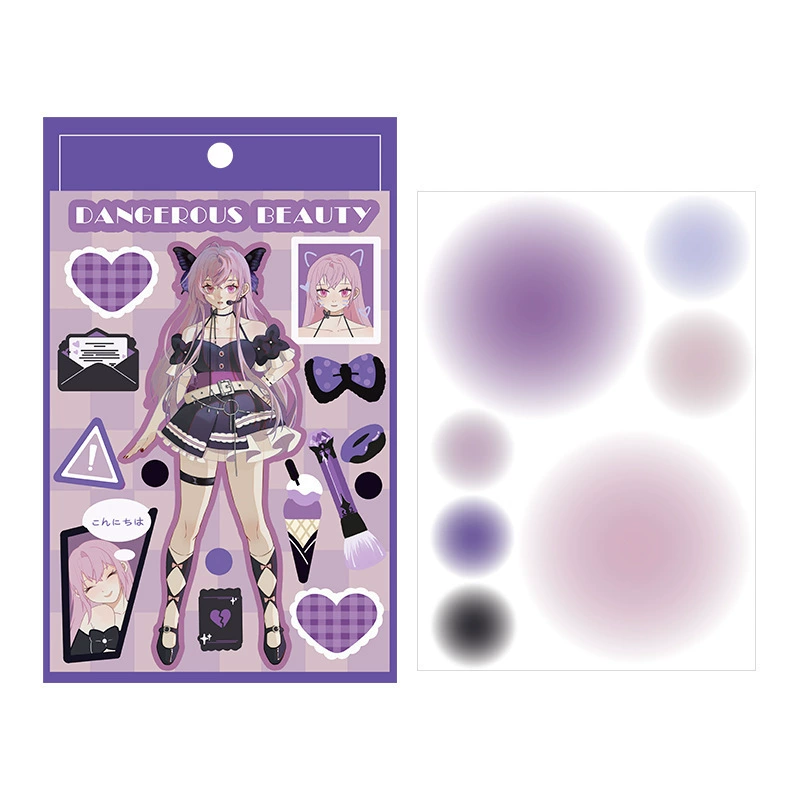 Корейская наклейка INS Harajuku Girl Cute Sweet Cool Y2K стиль Гуру наклейки Диабло мультфильм аниме горячая девочка рука счет наклейка