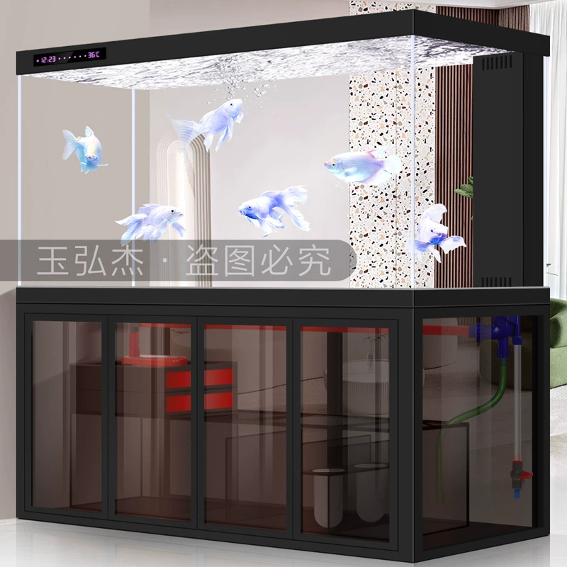 Нижний фильтр аквариум большая гостиная промышленный стиль Интеллектуальный экологический аквариум бытовой Экран Супер белое стекло без воды