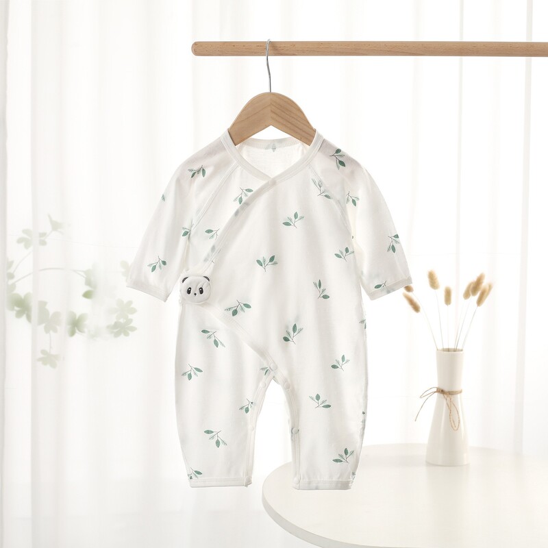 Newborn baby jumpsuit summer thin clothes 0-3 monk clothing class a cotton baby air conditioning clothing climbing clothing