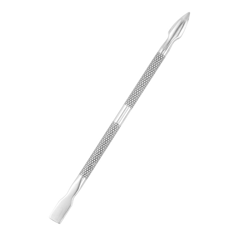 Uñas de acero inoxidable transfronterizas, empuje de acero para la piel muerta, empuje para quitar la armadura de doble cabezal, lima de uñas de titanio de color, herramienta para quitar la piel